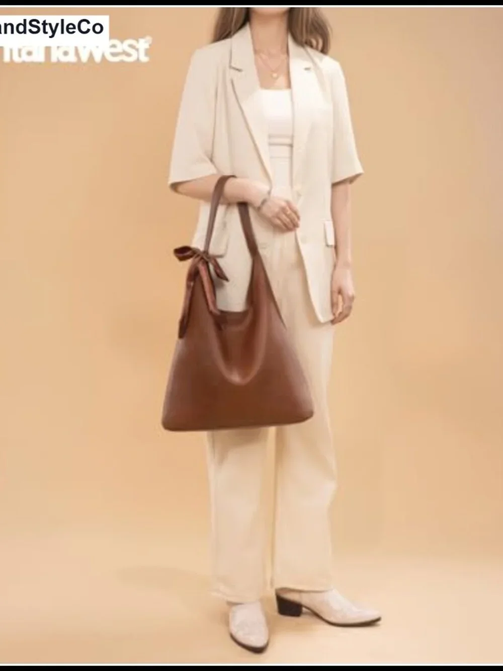 Slouchy Hobo Bag with Scarf Faux Leather Shoulder Purse Women